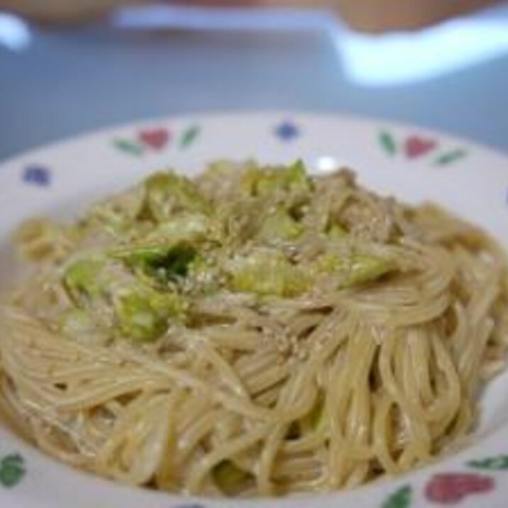 もやしとレタスのマヨパスタ